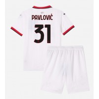 AC Milan Strahinja Pavlovic #31 Bortadräkt Barn 2024-25 Kortärmad (+ Korta byxor)